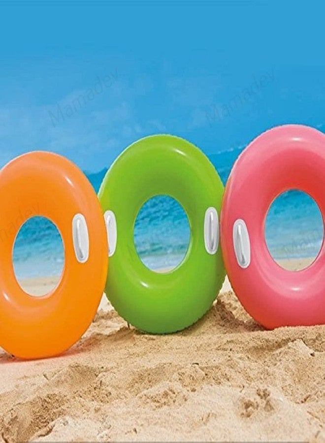 Mamadev®:- Adult Swimming Ring Adult Inflatable Pool Swim Tube with 2 Handles(Size - 30''inch)(Multi Color)(8+ Years up)(1 PIS) - Image 3